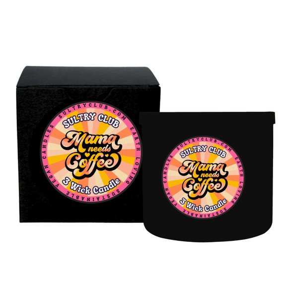 MAMA NEEDS COFFEE 3 WICK CANDLE - Picture 2 of 2